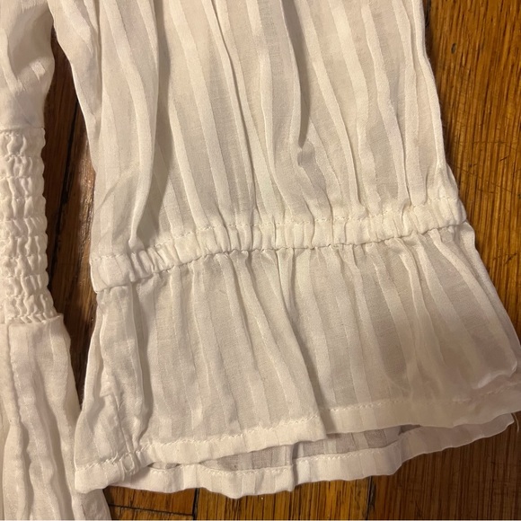 Anthropologie Meadow Rue Meila Embroidered Peasant Peplum Blouse Top Size 0 - Picture 9 of 10